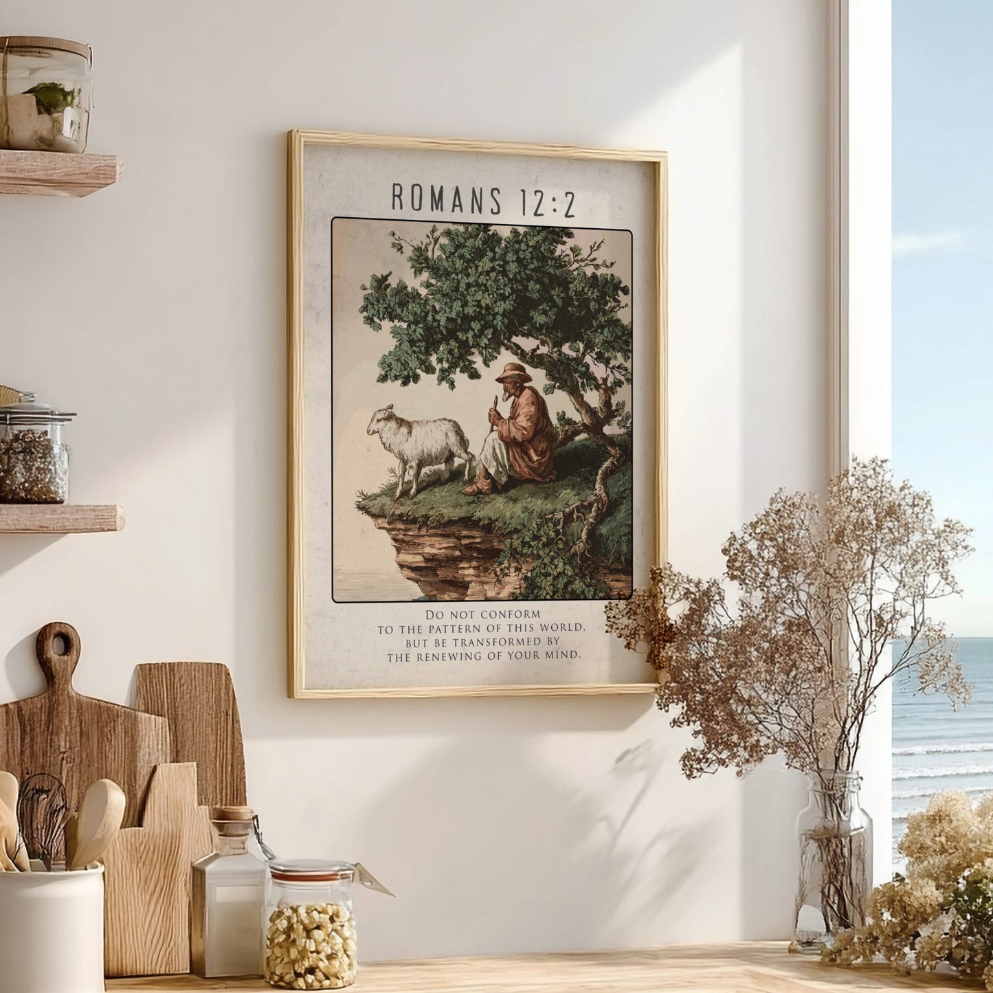 Romans 12:2 Scripture Art - "The Renewal of the Mind" Wall Print