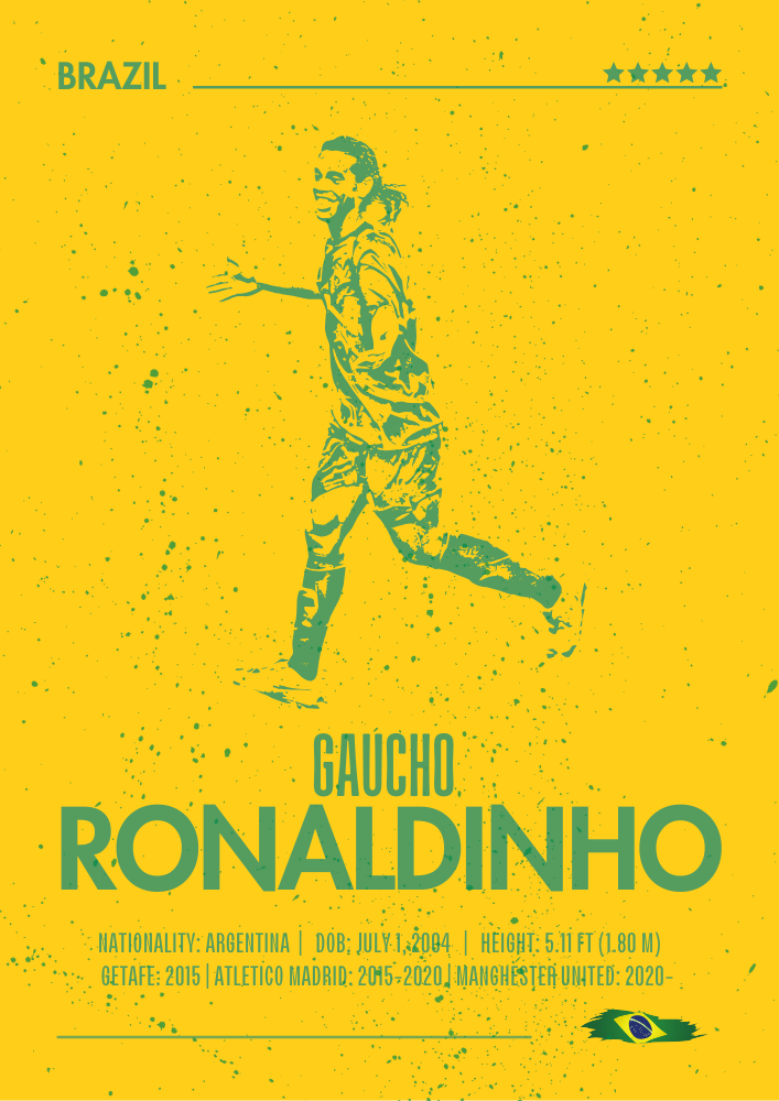 Ronaldinho Silhouette Print - Iconic Football Art
