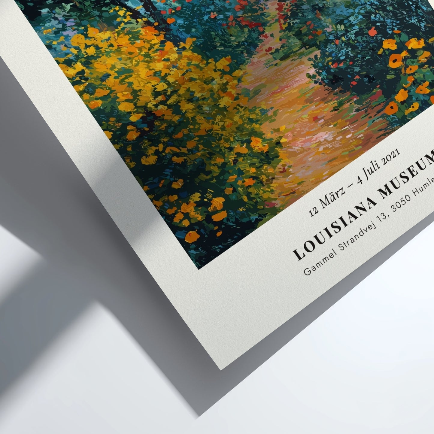 Rosa - Blüte und Goldgrund poster featuring vibrant flowers and lush greenery inspired by Gustav Klimt
