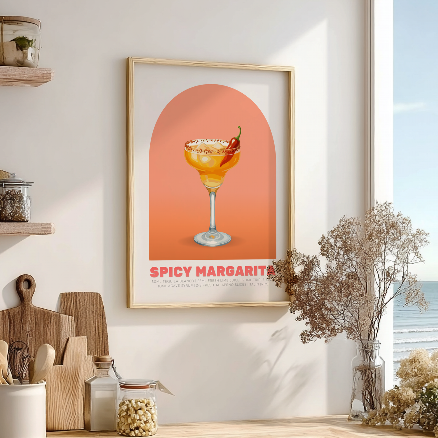 Spicy Margarita Cocktail Poster - Drinks Wall Art