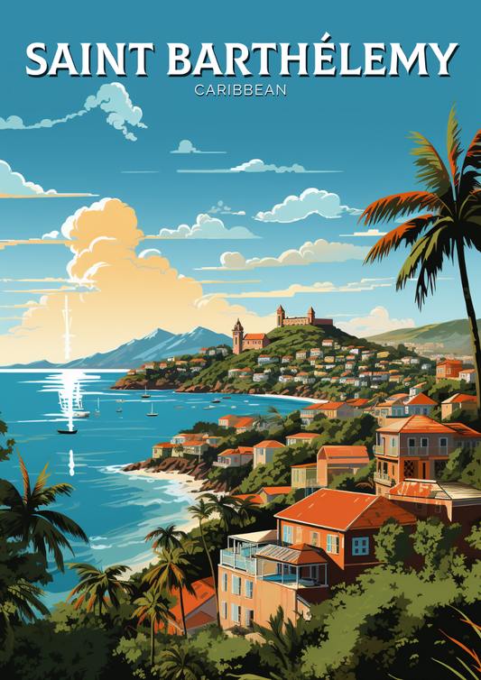 Impression de voyage à Saint-Barthélemy - Œuvre d'art des Caraïbes