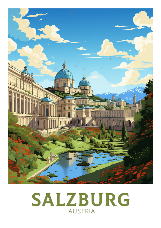 Affiche de voyage de Salzbourg - Autriche