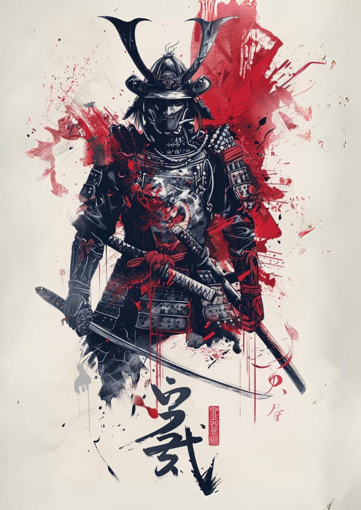 Samurai Poster - Japanese Warrior Artwork