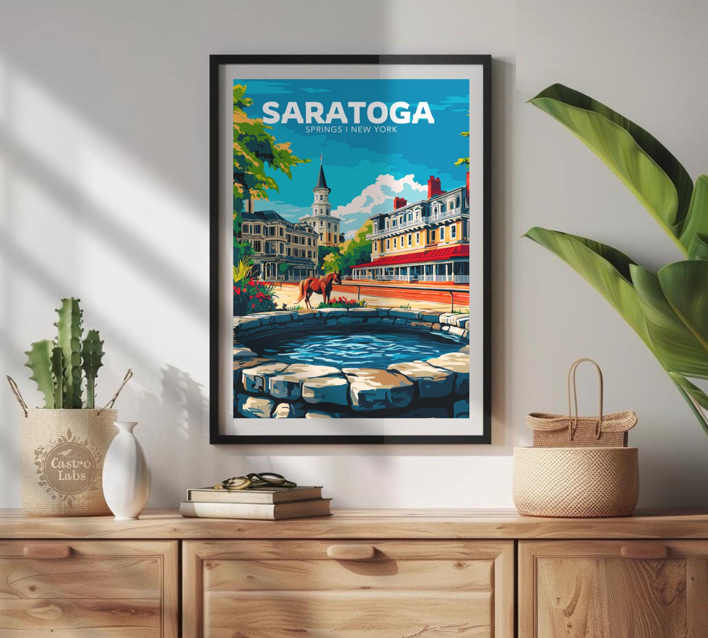 Saratoga Travel Poster, Saratoga Wall Art, Saratoga Photo Print, Saratoga Springs Artwork, Home Décor, Saratoga Art, Saratoga Springs Art