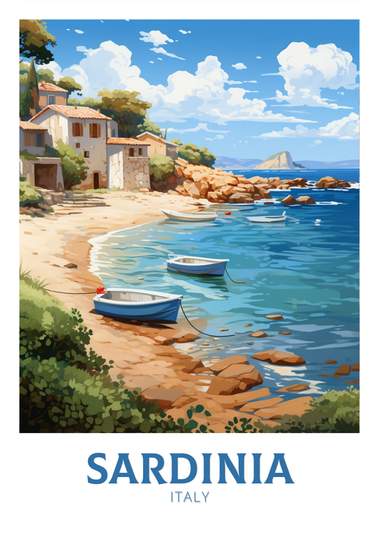 Décoration murale de voyage en Sardaigne - Affiche Italie