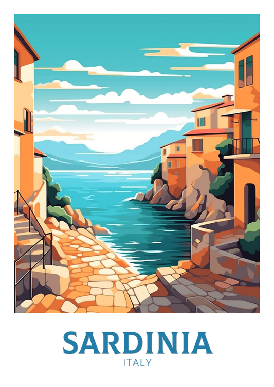 Affiche de voyage en Sardaigne - Italie