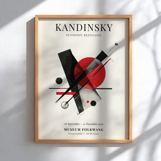 Kandinsky inspired poster with bold colors and geometric shapes, perfect for modern wall decor
