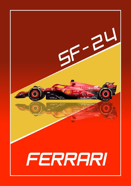 Affiche de l'écurie Scuderia Ferrari F1 – Décoration murale emblématique de la Formule 1