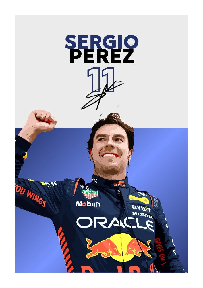 Sergio Perez Red Bull Poster, F1