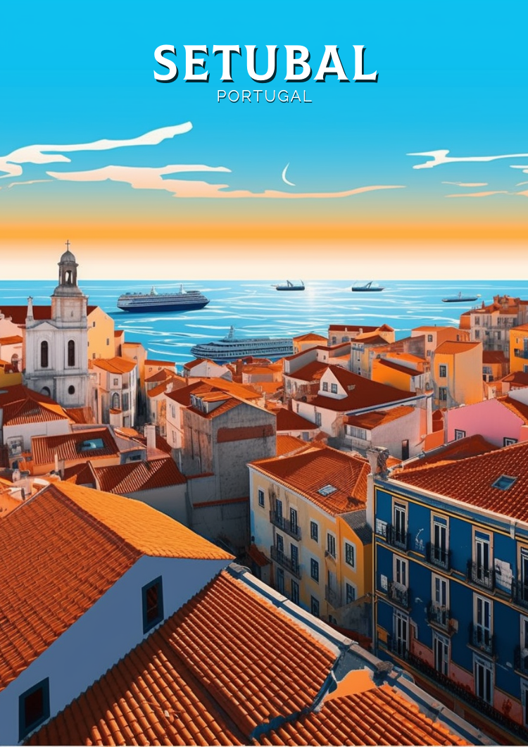 Impression de voyage à Setúbal - Œuvre d'art portugaise