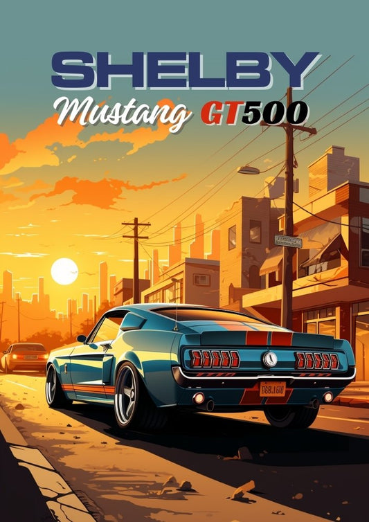 Shelby Mustang GT500 - Affiche Muscle Car