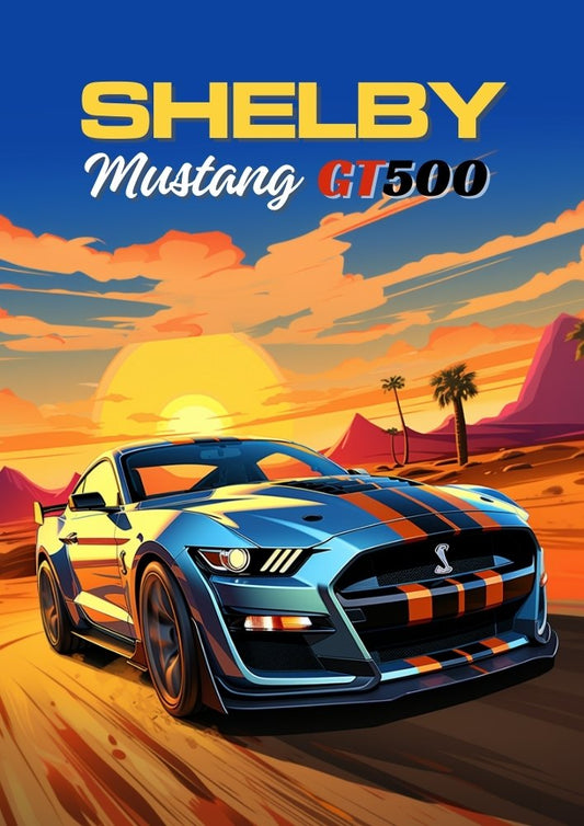 Affiche Shelby Mustang GT500 – Affiche murale classique de muscle car