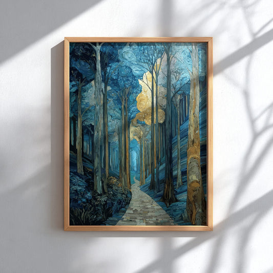 Silent Path - Narrow Forest Trail and Ethereal Mist Wall Art