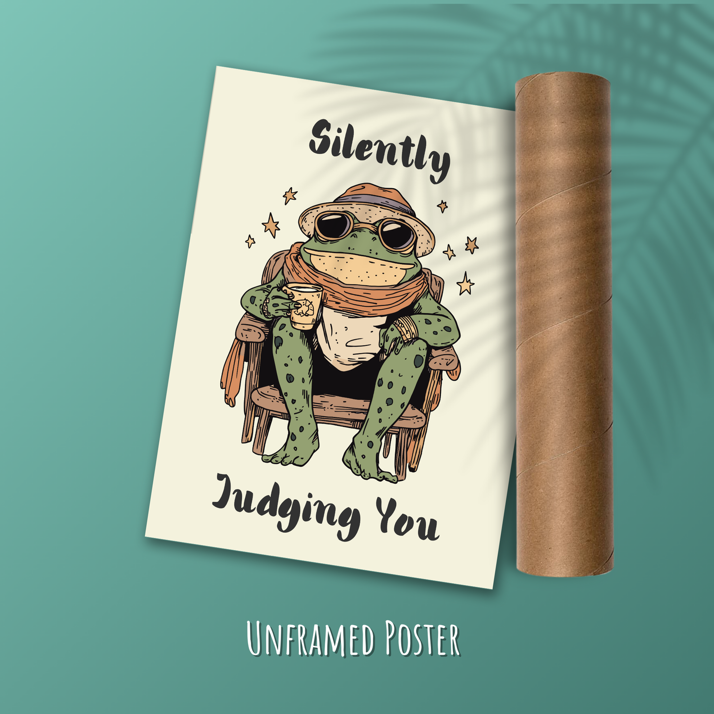 Funny Frog Poster, Whimsical Wall Decor, Cottagecore Aesthetic, Vintage Frog Print, Humor Poster