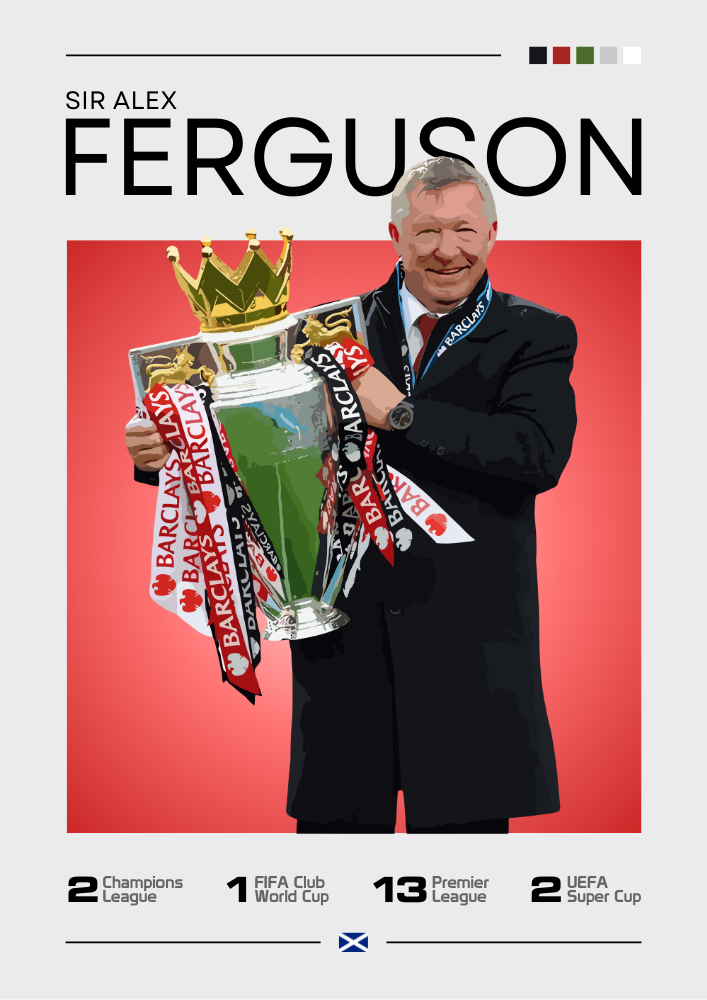 Sir Alex Ferguson Poster - Legendary Manchester United Manager Print