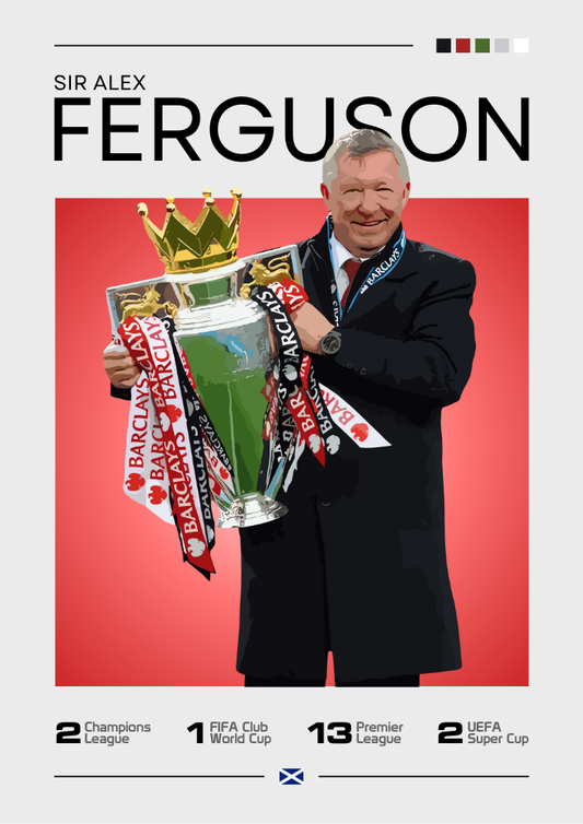 Affiche Sir Alex Ferguson - Impression du légendaire manager de Manchester United