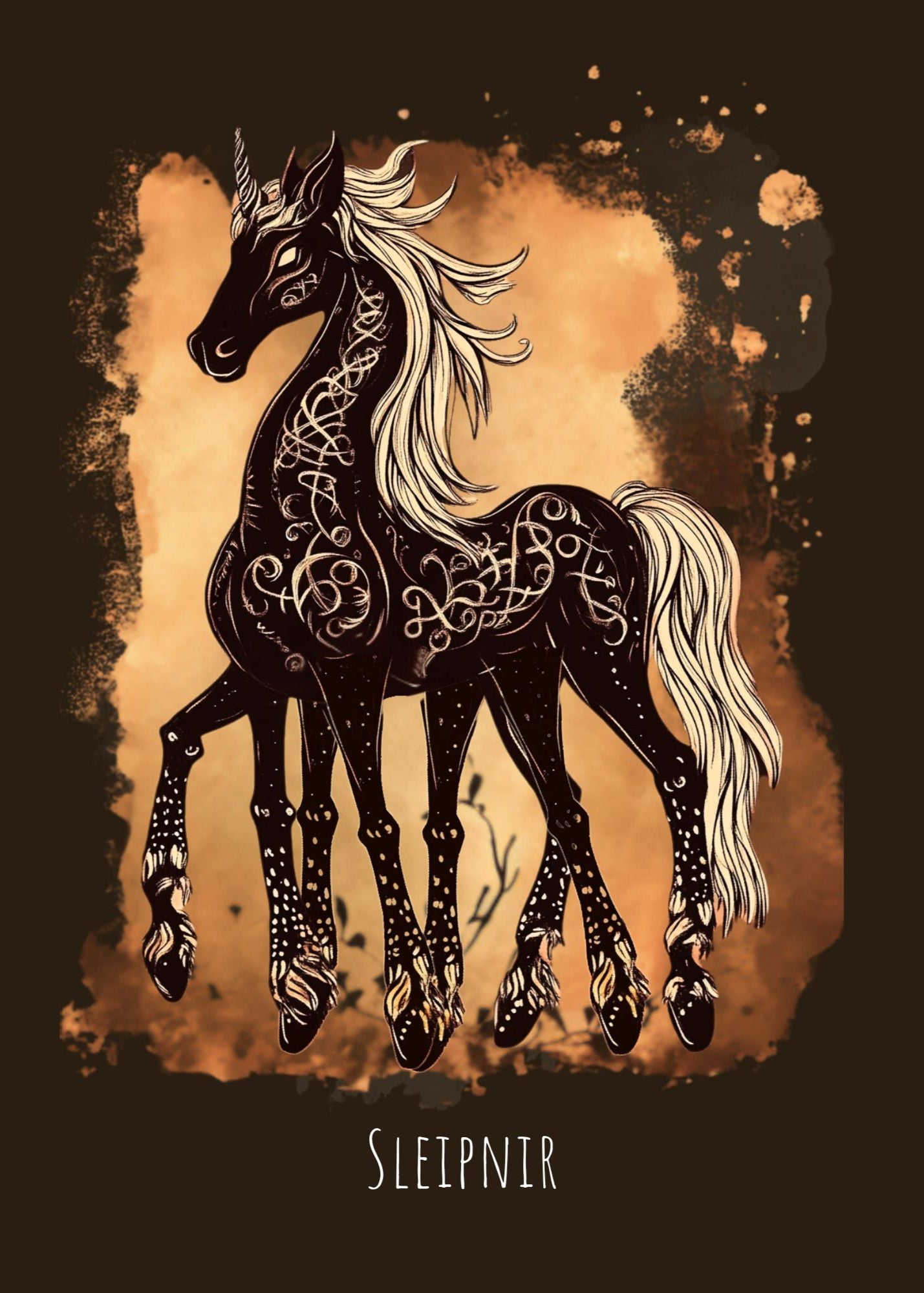 Sleipnir Norse Mythology Poster - Ancient Nordic Art