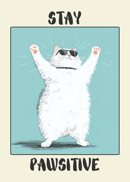 Stay Pawsitive - Positive Cat Poster