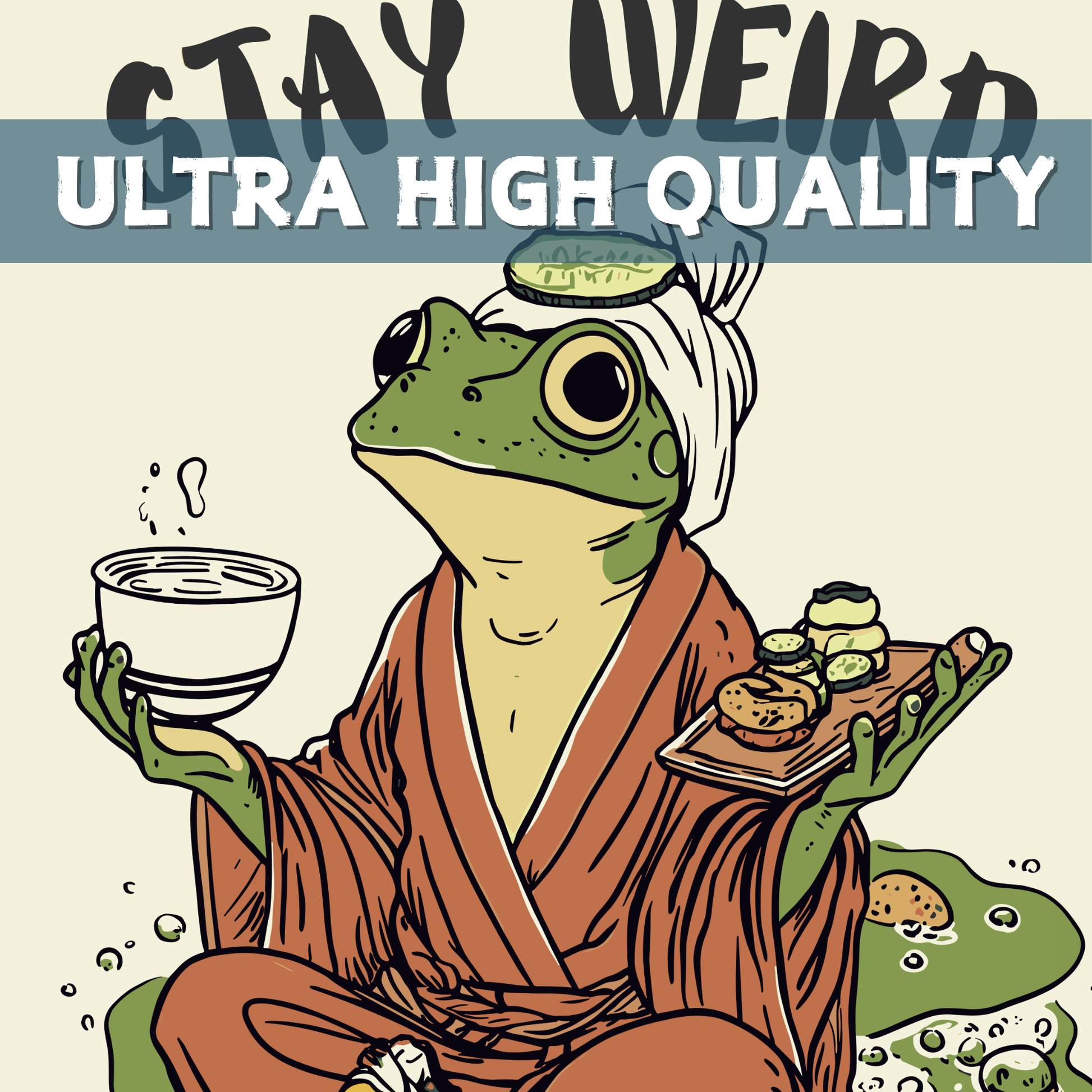 Funny Frog Poster, Cozy Cottagecore Wall Art, Quirky Retro Animal Decor, Cute Frog Illustration