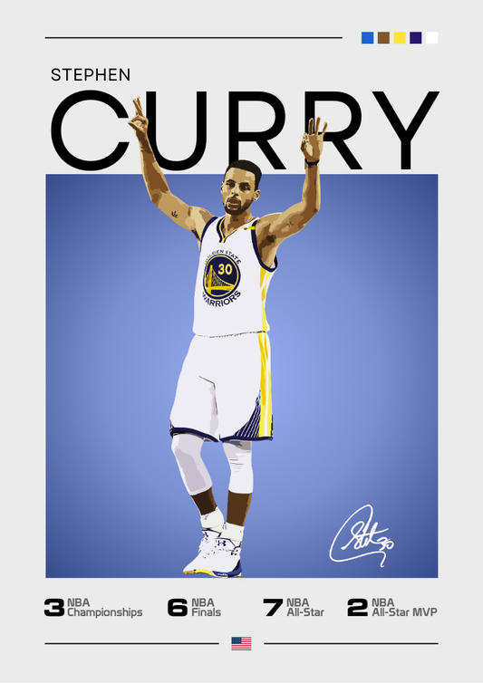 Affiche de Stephen Curry – Tirage d'art des Golden State Warriors