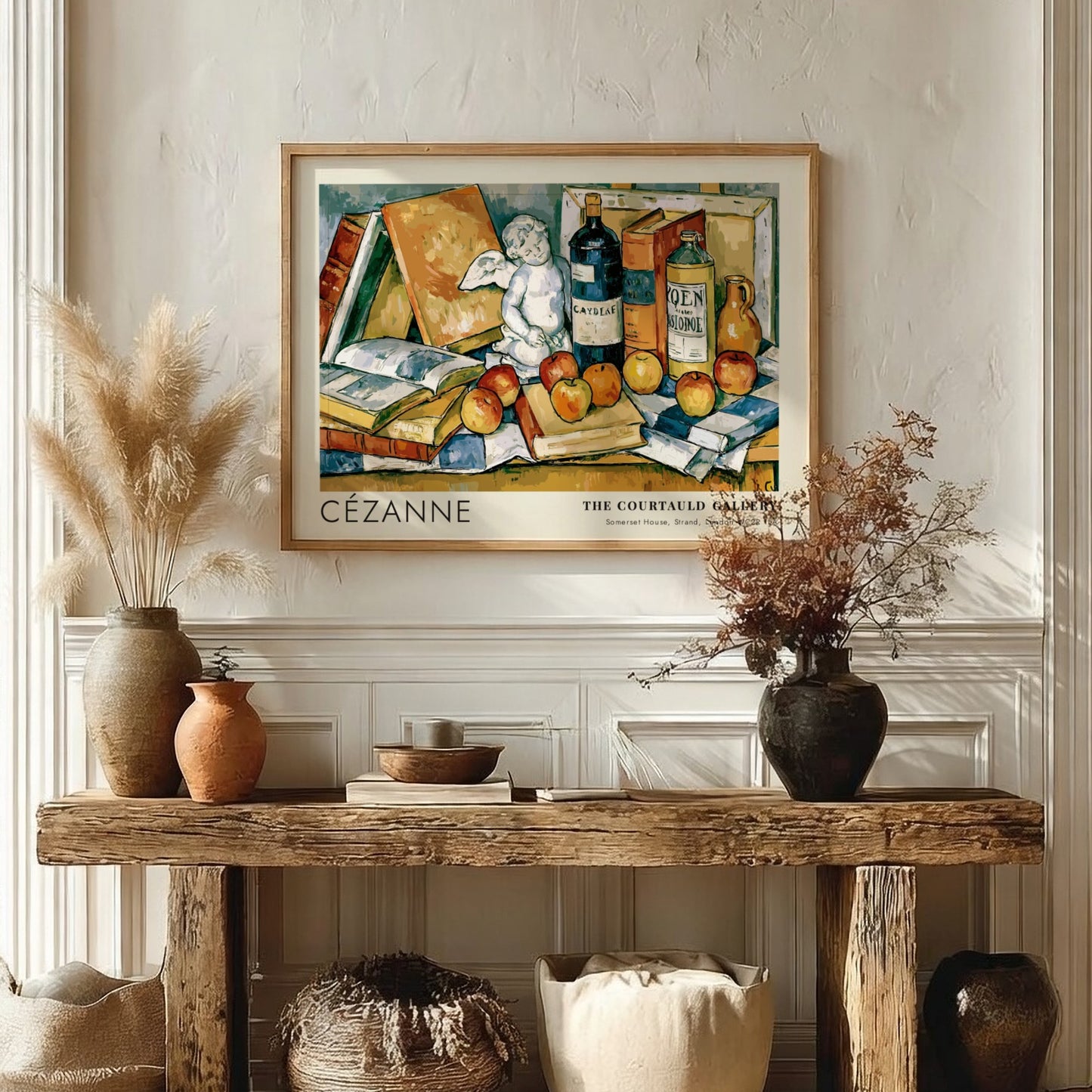 Wall art poster featuring Cézanne Still Life with Plaster Cupid with blue and yellow