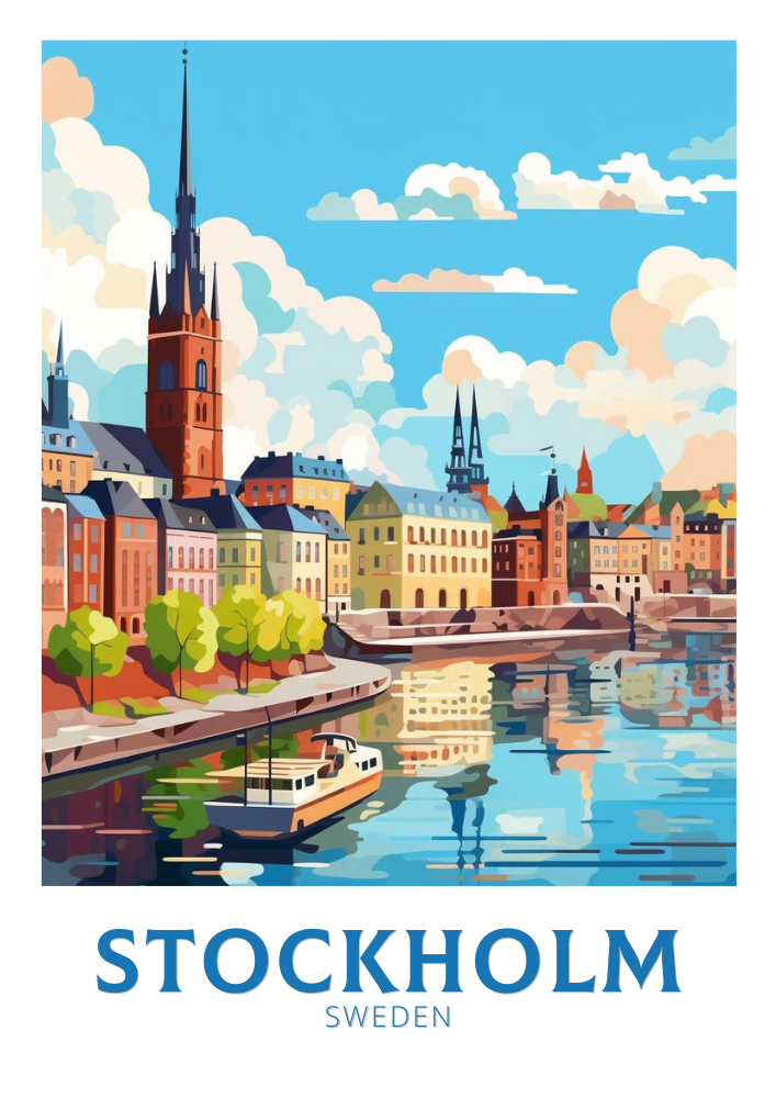 Affiche de voyage Stockholm - Suède