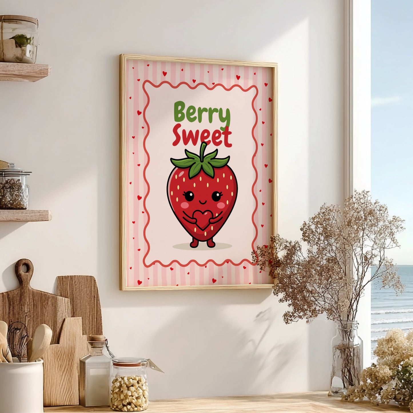 Strawberry - Love You Berry Much - Kitchen Wall Art