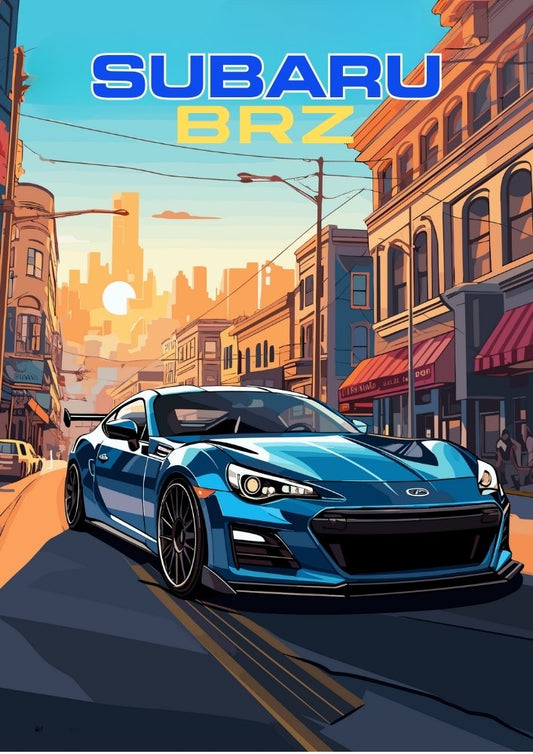 Impression de voiture Subaru BRZ – Art mural de performance japonais des années 2010