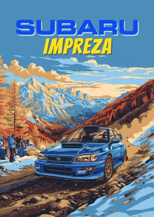 Affiche Subaru Impreza WRX – Art mural JDM Rally Legend