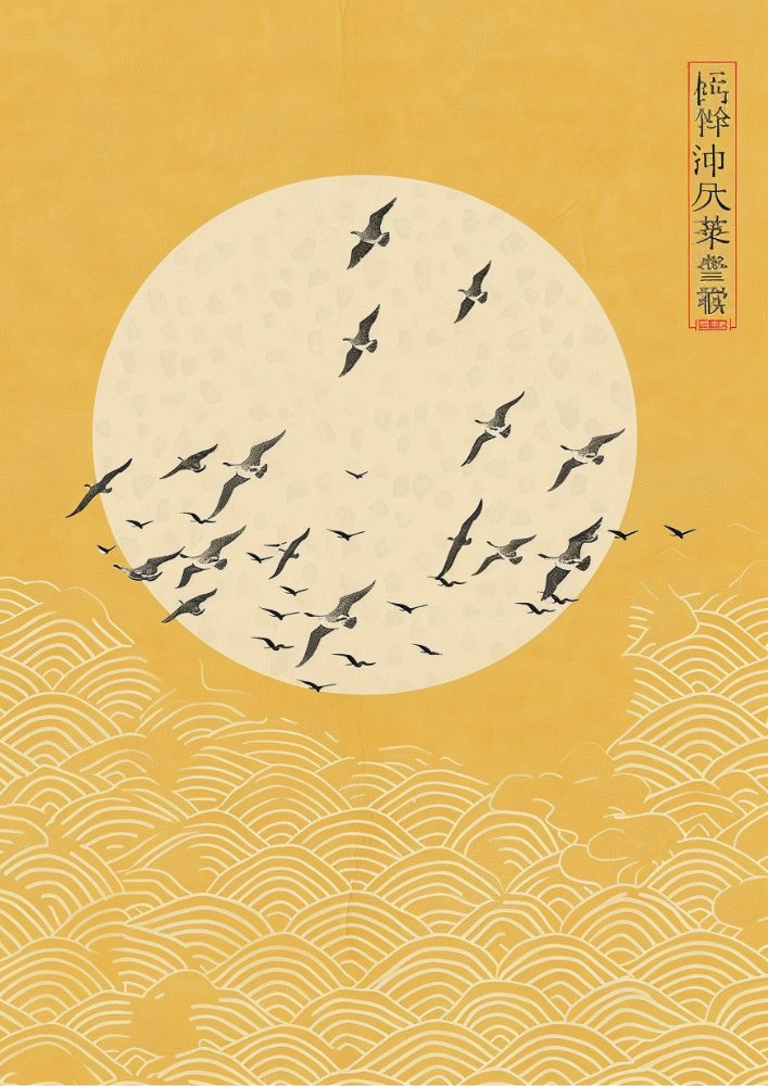 Japanese Rising Sun - Japandi Artwork