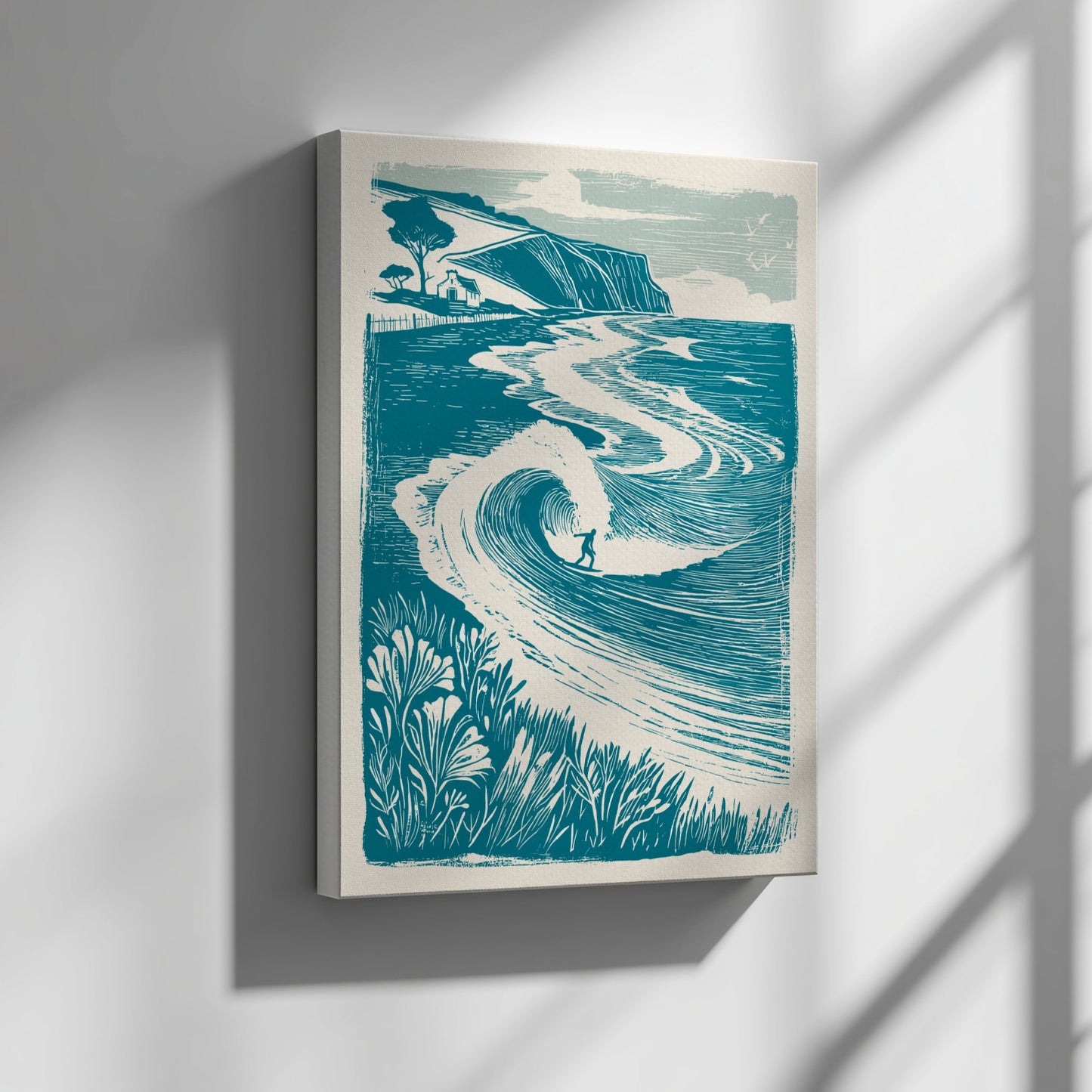 Surf Line Poster - Ocean Wave & Surfing Vibes Wall Art Print