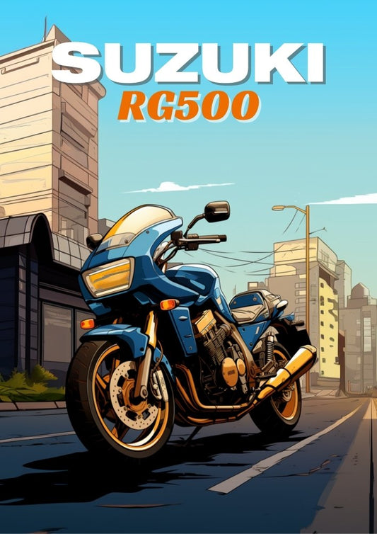Affiche Suzuki RG500 – Décoration murale légendaire pour moto GP 2 temps