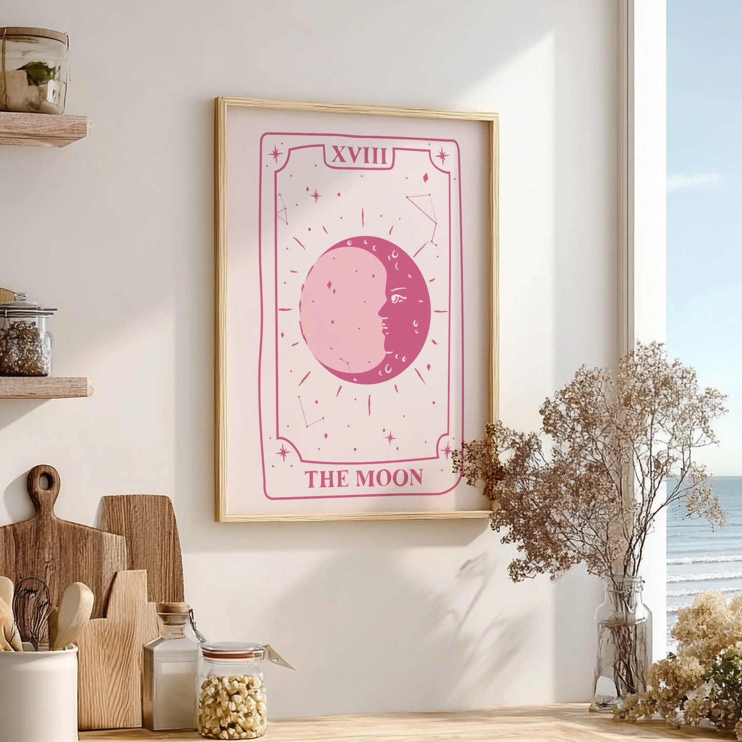 The Intuitive Shadows Modern Art - Tarot Card XVIII The Moon Print