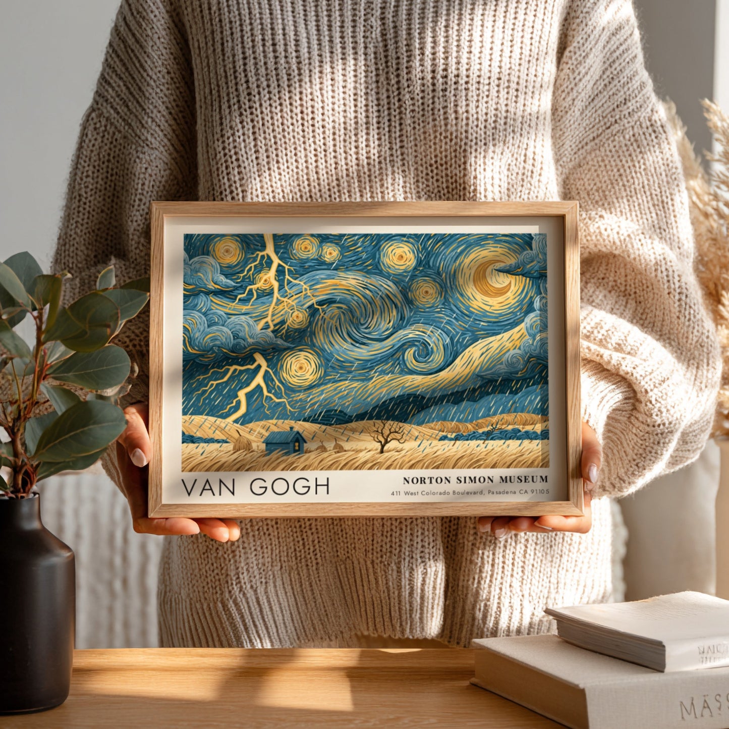 Van Gogh poster featuring vibrant colors and dynamic brushstrokes of a flowering garden scene