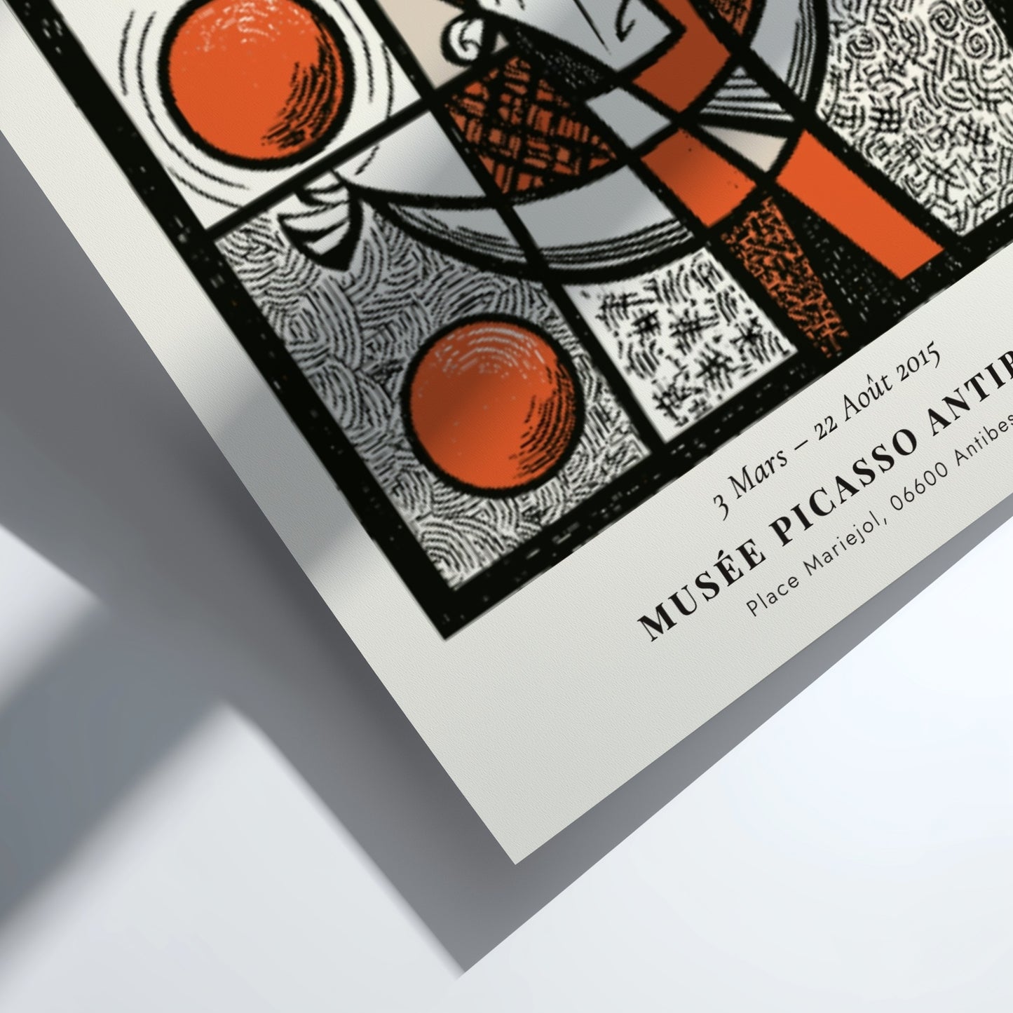 Picasso inspired poster featuring a juggler in bold colors and geometric shapes