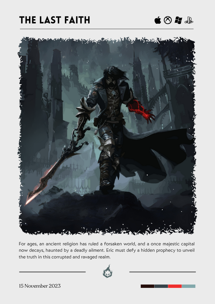 Affiche The Last Faith – Impression d'art gothique inspirée des âmes pour les joueurs de dark fantasy