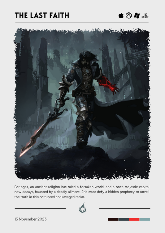 Affiche The Last Faith – Impression d'art gothique inspirée des âmes pour les joueurs de dark fantasy