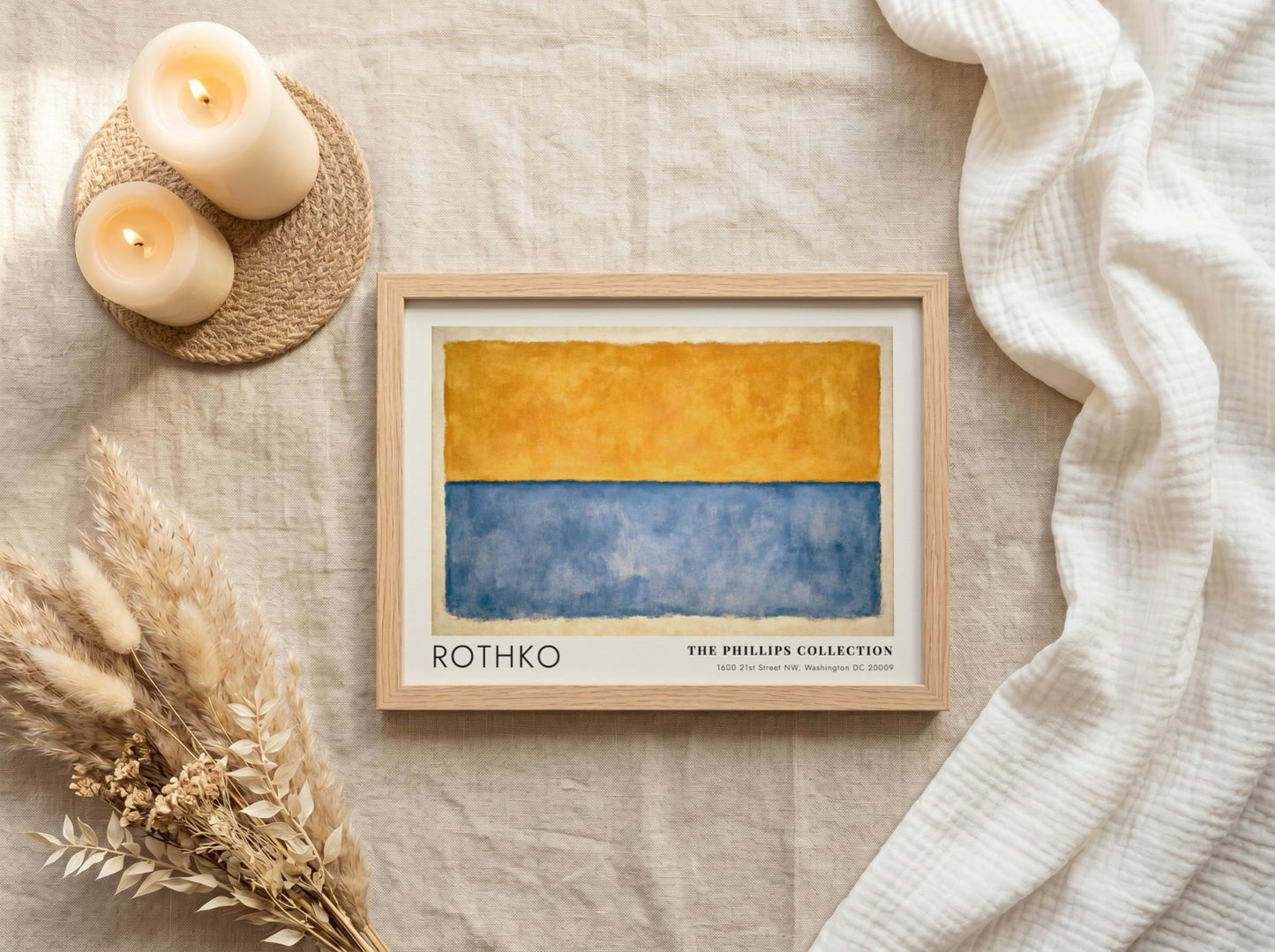 Wall art poster of Mark Rothko Meditation in Colour with yellow and blue fields