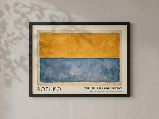 Wall art poster of Mark Rothko Meditation in Colour with yellow and blue fields