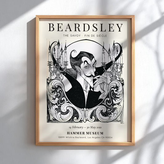 Aubrey Beardsley poster featuring The Savoy - Fin de Siècle with intricate black and white design.
