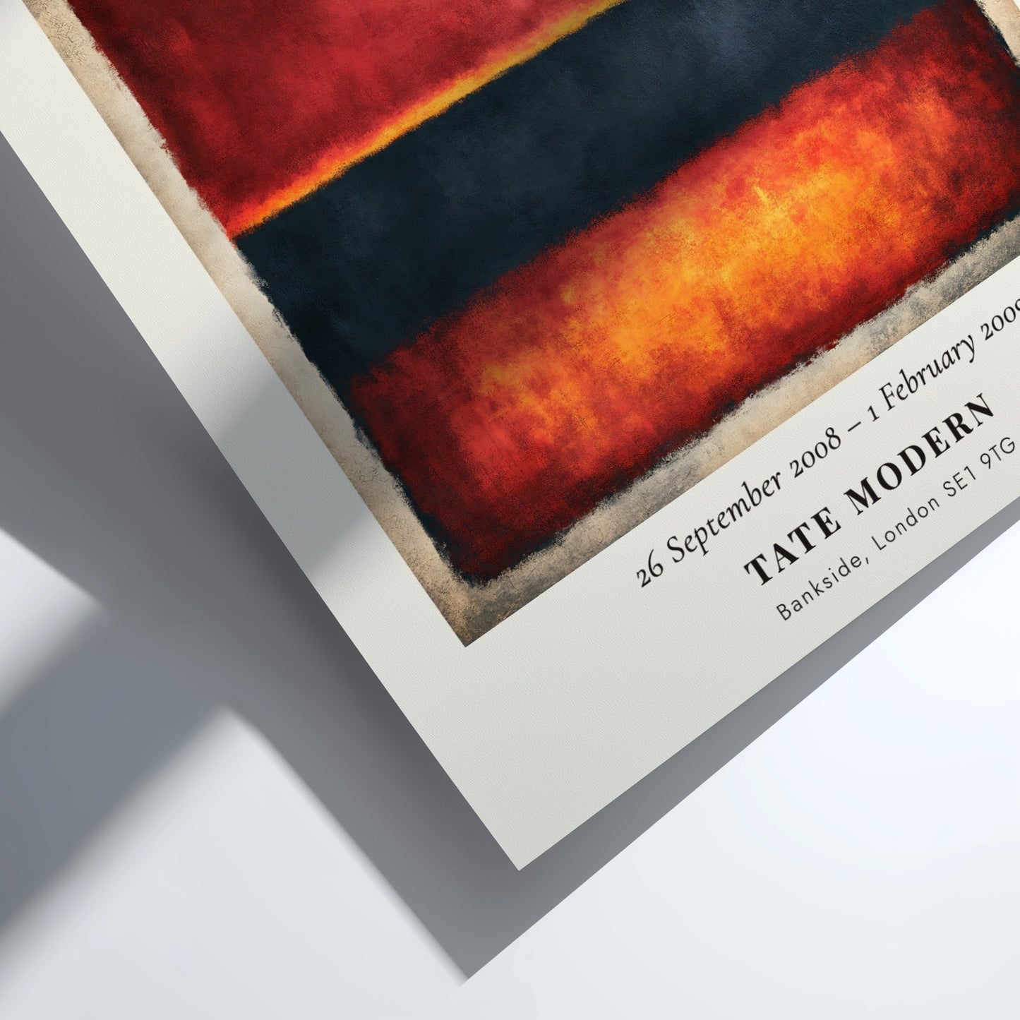 Wall art poster featuring Mark Rothko The Seagram Murals with deep red and orange.