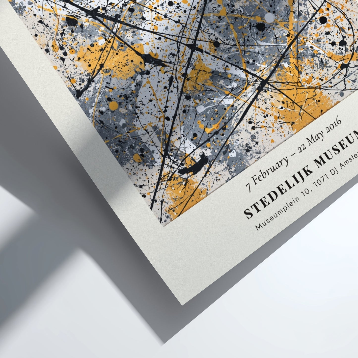 Wall art poster featuring Jackson Pollock The She-Wolf with abstract black lines on cream.