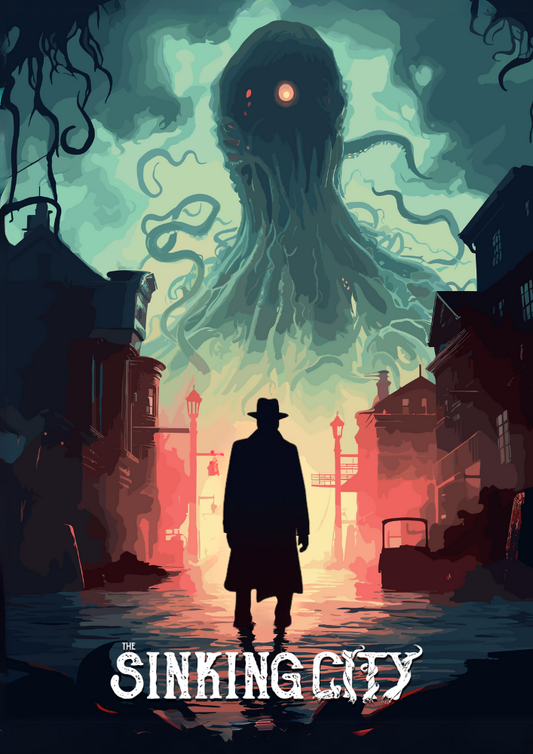 Affiche La Cité qui coule – Impression d'horreur lovecraftienne pour salles de jeux