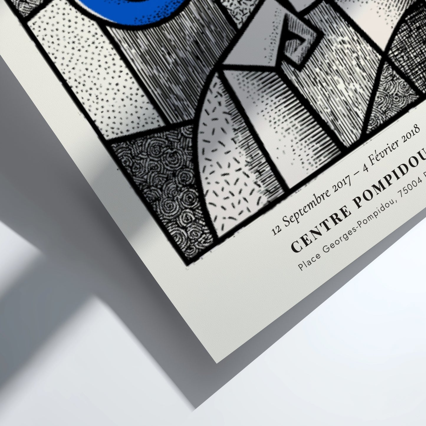 Picasso inspired poster featuring The Thinker with bold lines and swirling colors, perfect for wall decor.