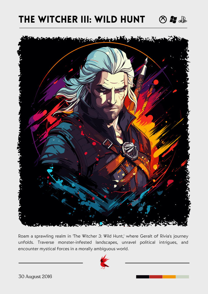The Witcher 3 Poster – Wild Hunt Gaming Wall Art for Fantasy Fans