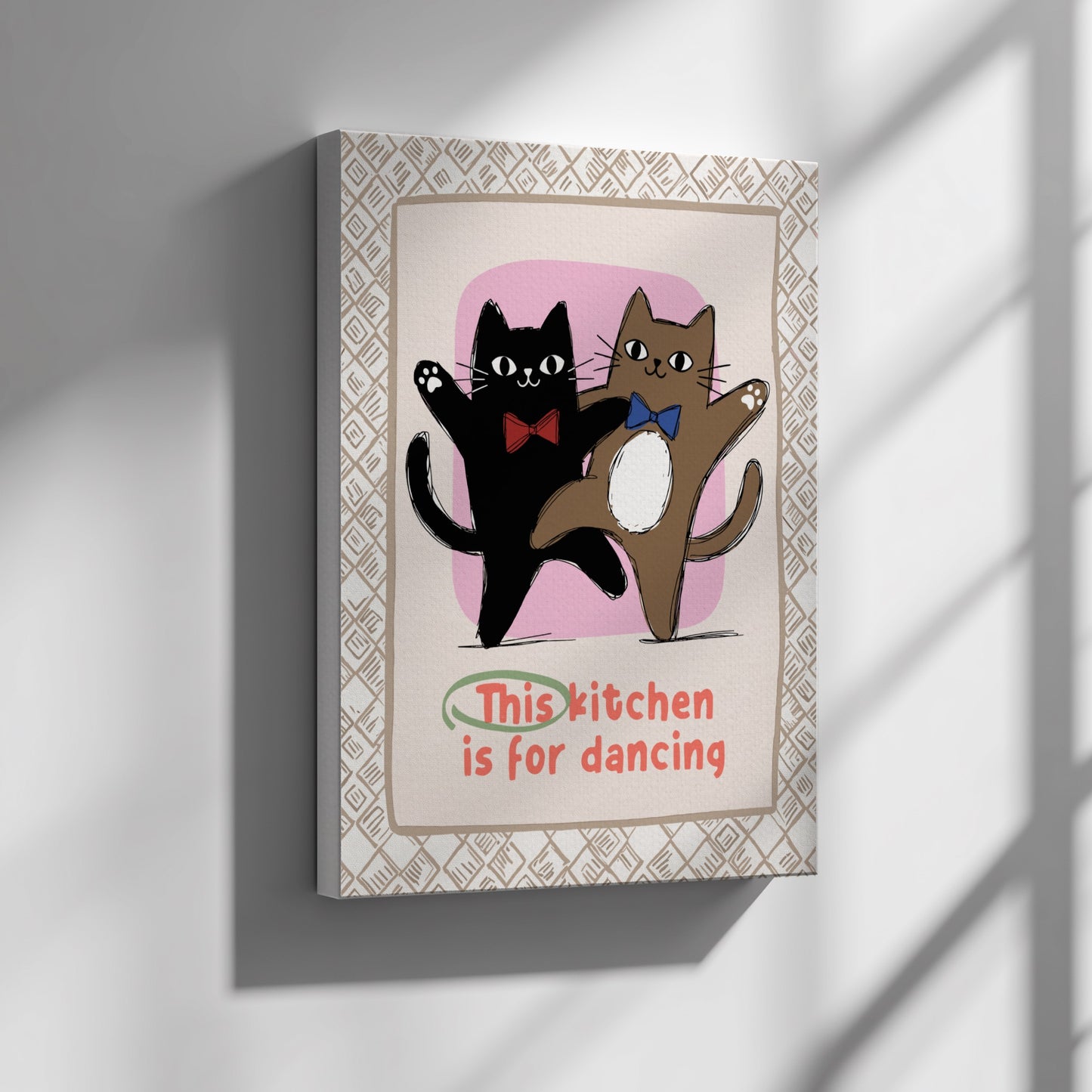 This Kitchen is for Dancing Cats Poster - Fun Black Cat Wall Art Print