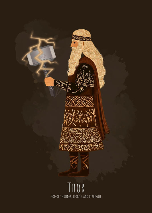 Feel the storm with our Thor God Poster! High-quality Norse Mythology Artwork of the thunder god for your walls, perfect for fans craving bold vibes—order now!