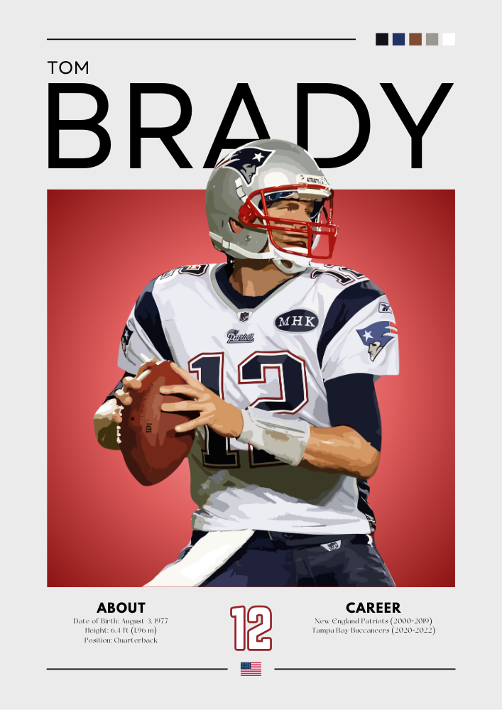 Tom Brady Print – New England Patriots GOAT Poster