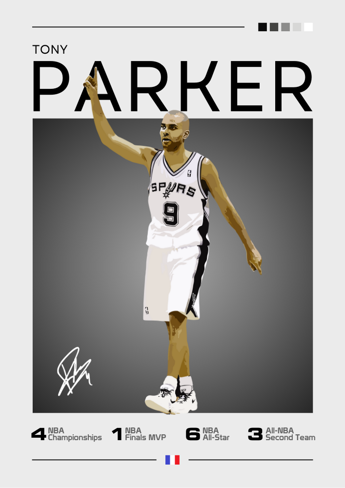 Affiche Tony Parker – Champion NBA des San Antonio Spurs
