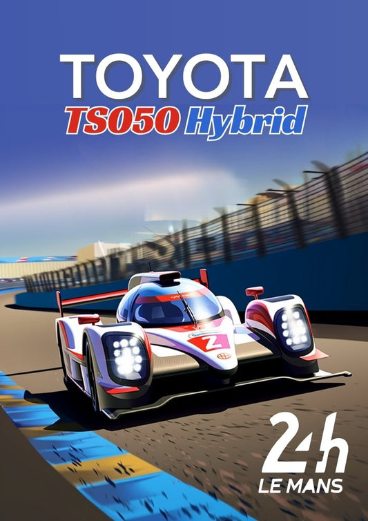 Affiche Toyota TS050 Hybride – Décoration murale LMP1 gagnante au Mans